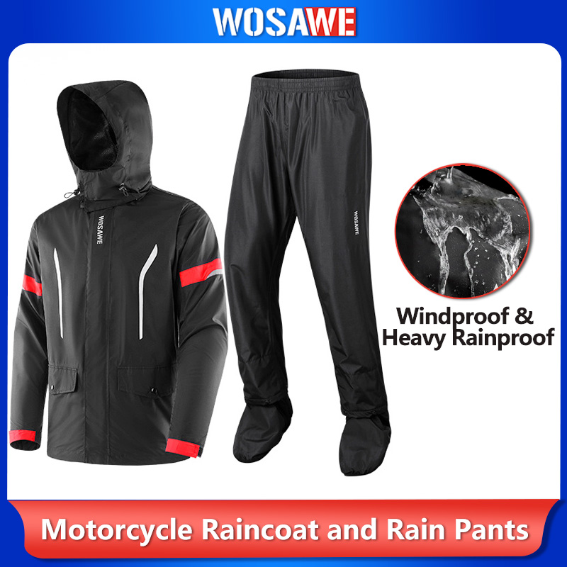 Motorcycle Gear Full Suit - WOSAWE Men's Motorcycle Rain Suit Waterproof